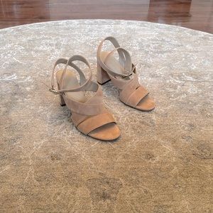 Ann Taylor Suede Ankle buckle sandals size 9.5m.